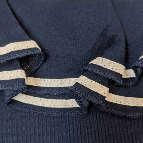 NWT Lauren by Ralph Lauren Navy Ruffled Blouse - Picture 6 of 11